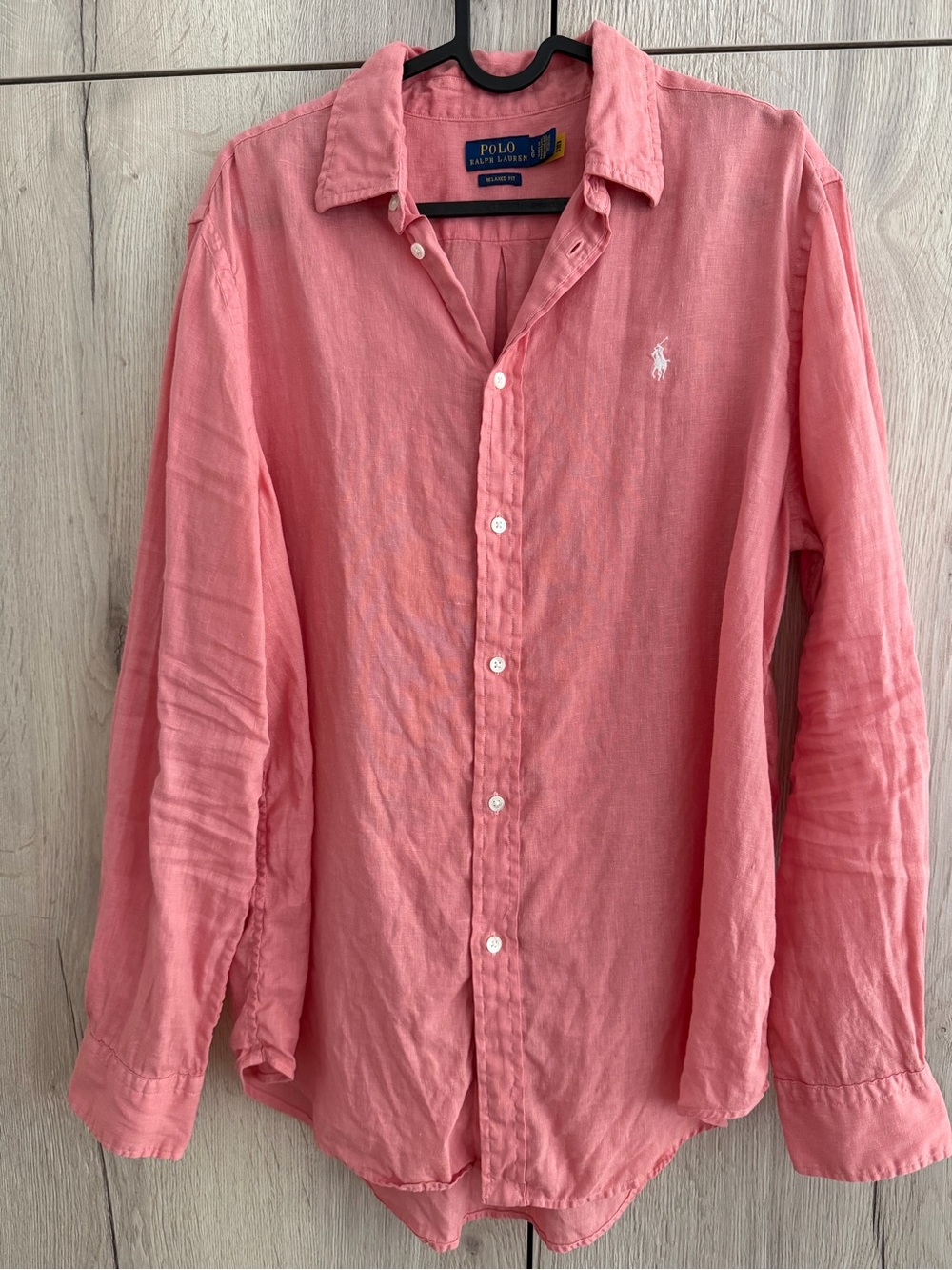 Polo Ralph Lauren Coral-Pink Linen Button-Down Shirt